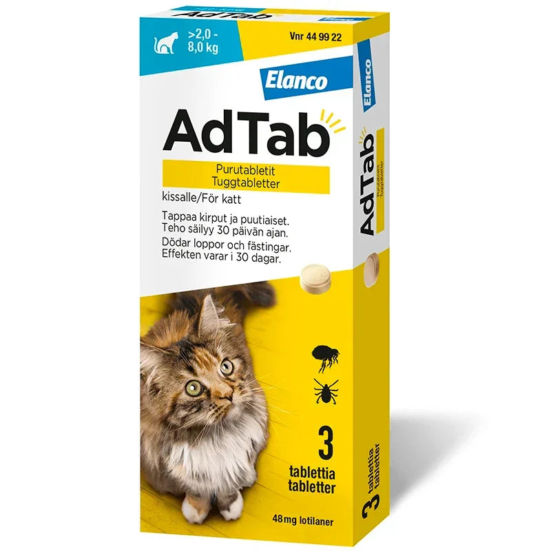 Elanco AdTab For Cats 2.0-8.0 Kg 48mg 3stk