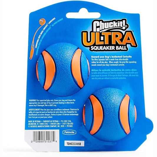 Chuckit! Ultra Squeaker Ball Medium 2-pk
