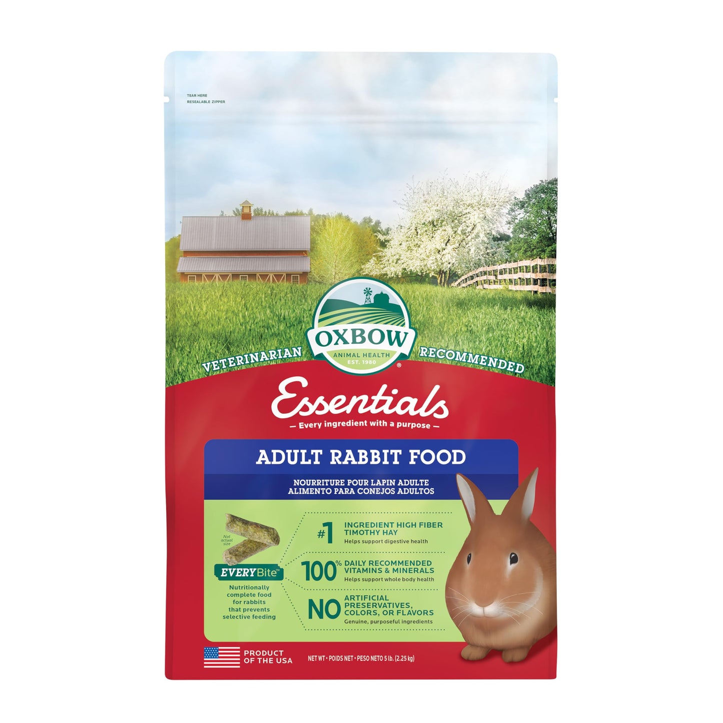 Oxbow Essentials voksen kaninmat 2,2 kg