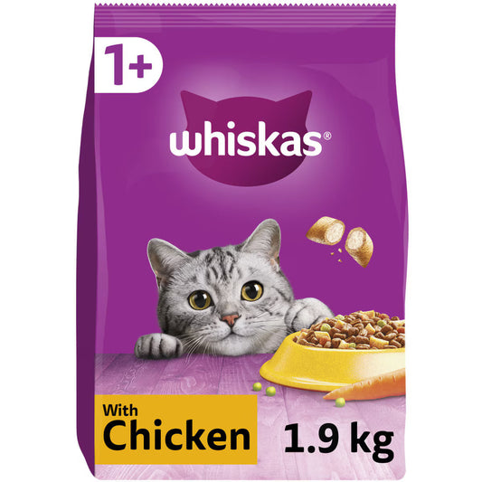 WHISKAS 1+ Adult Cat Dry Food Chicken 1,9 kg