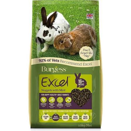 Burgess Excel Adult Rabbit Nuggets med mint 10 kg
