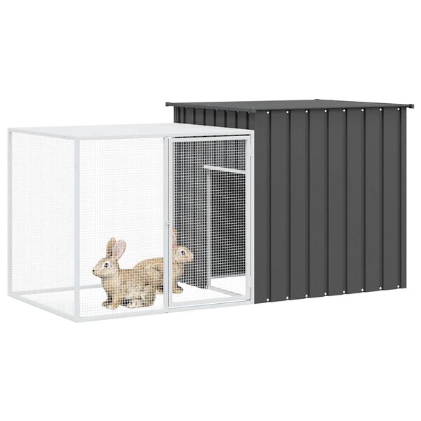 vidaXL Kaninbur Antrasitt 200x91x100cm
