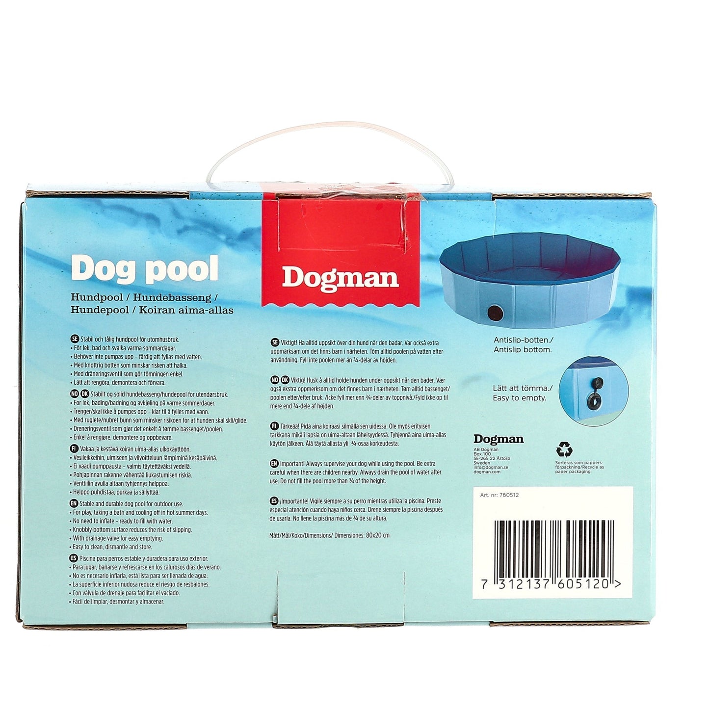 Dogman Hundpool 160cm blå