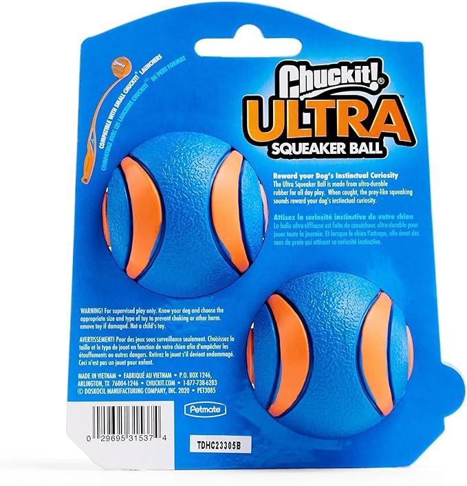 Chuckit! Ultra Squeaker Ball Medium 2-pack
