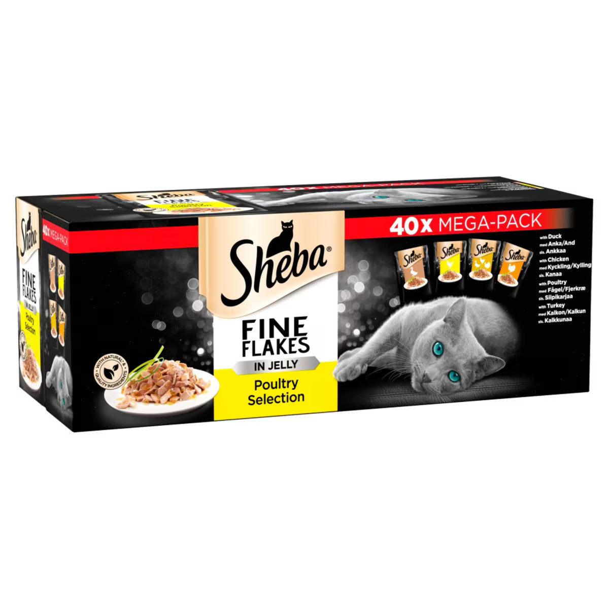 Sheba Fine Flakes Poultry Selection in Jelly 40 x 85 g