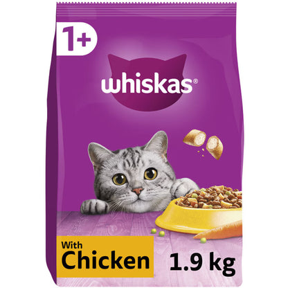 WHISKAS 1+ Adult Cat Dry Food Chicken 1,9 kg