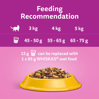 WHISKAS 1+ Adult Cat Dry Food Chicken 1,9 kg